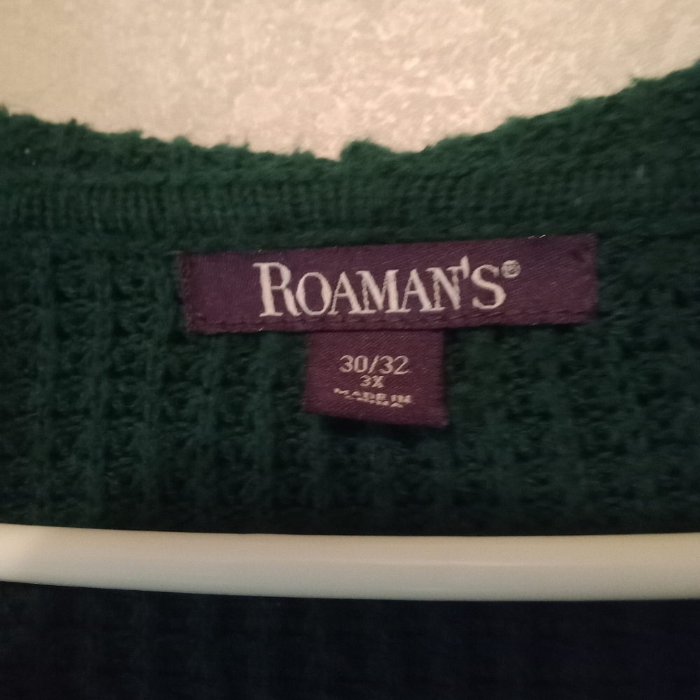 Romans dark green sweater. Size 3X